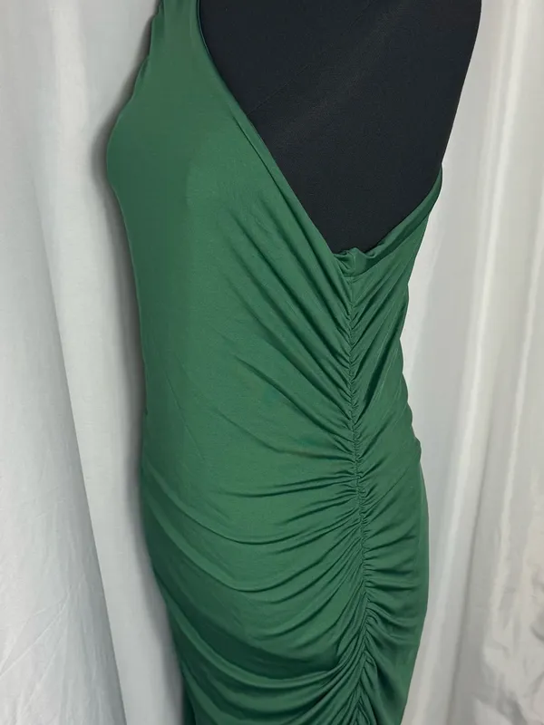 Botique style homecoming party fits One-Shoulder Emerald Green Sheath Dress XL - Image 11