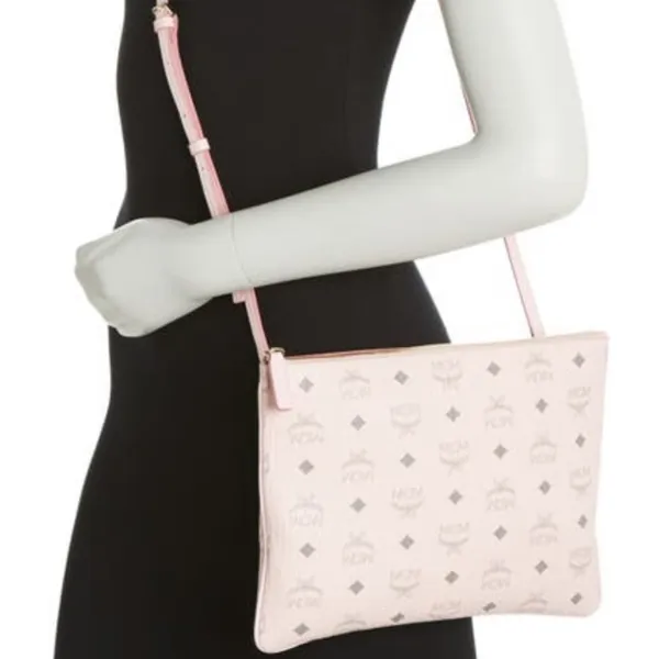 Authentic MCM logo Diamond Leather zip top clutch/Crosby❤️ - Image 2