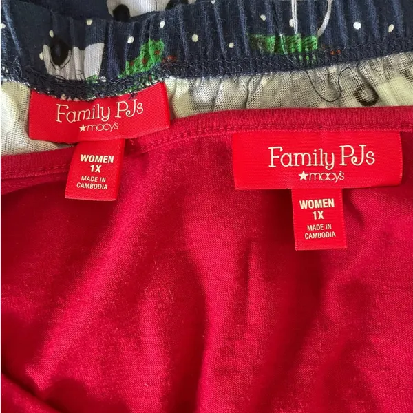 Christmas PJs Set Women 1X Red Long Sleeve Holiday Novelty Print Lounge Festive‎ - Image 2