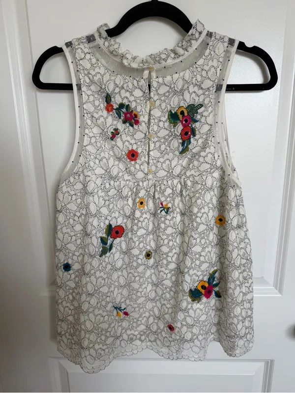 Maeve Anthropologie Lace Embroidered Tank 10 - Image 5