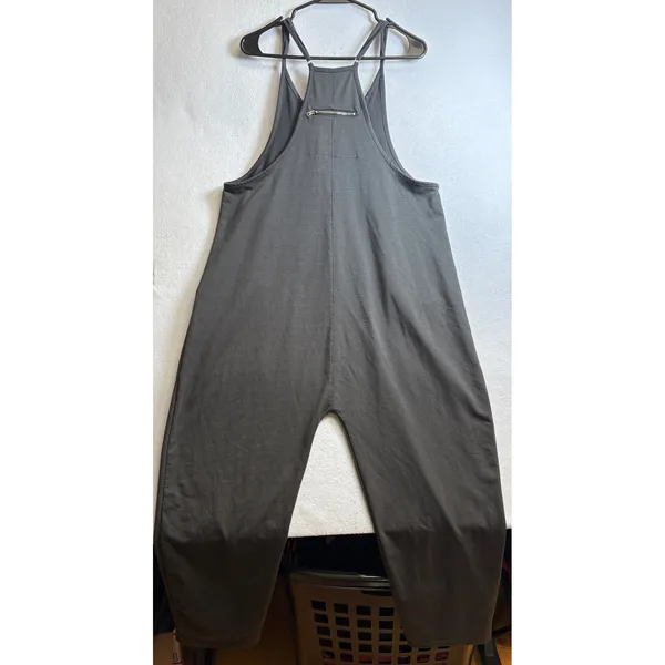 Unbranded Charcoal Gray Harem Jumpsuit Sleeveless Wide Leg Overalls Small - Image 4