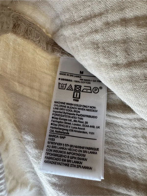 GAP Light Tan Cream Cotton Gauze Elastic Waist Shorts Size Medium - Image 5