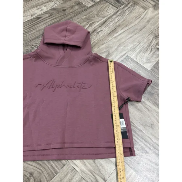 Alphalete Woman’s ELMTS Half Sleeve Crop Hoodie - Mauve , Size Medium - Image 7