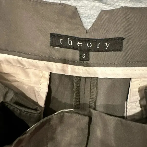 Theory Womens Pants Wide Leg 6 Olivo Color Its Have Tiny Spots See Pictures New‎ - Image 7