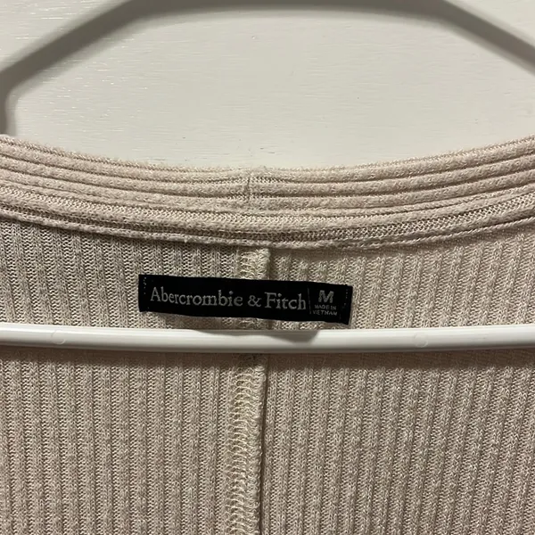 Abercrombie Cream Button Down Sweater - Image 4