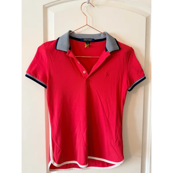 Polo Golf Ralph Lauren Polo Shirt Womens XS Pink Striped‎ Collar Short Sleeve - Image 3
