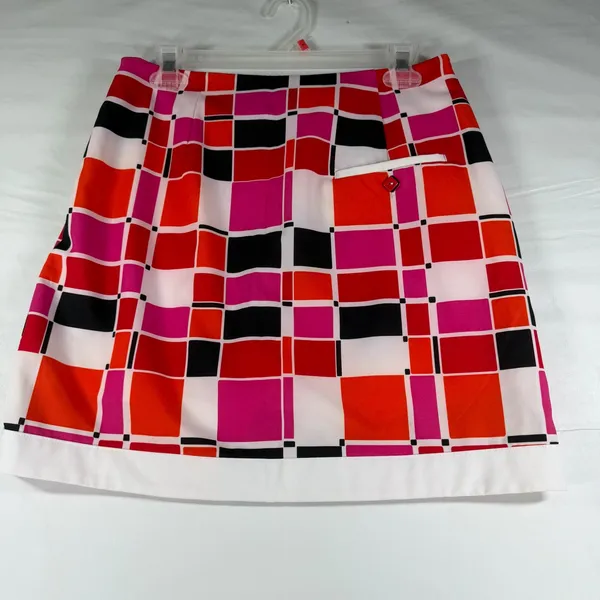 EP Pro Golf Skort Womens‎ 2 Red Pink Geometric Block Print Activewear Skirt - Image 10