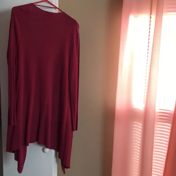 Cato xl burgundy color EST 1946 long sleeve open front women’s cardigan - Image 6