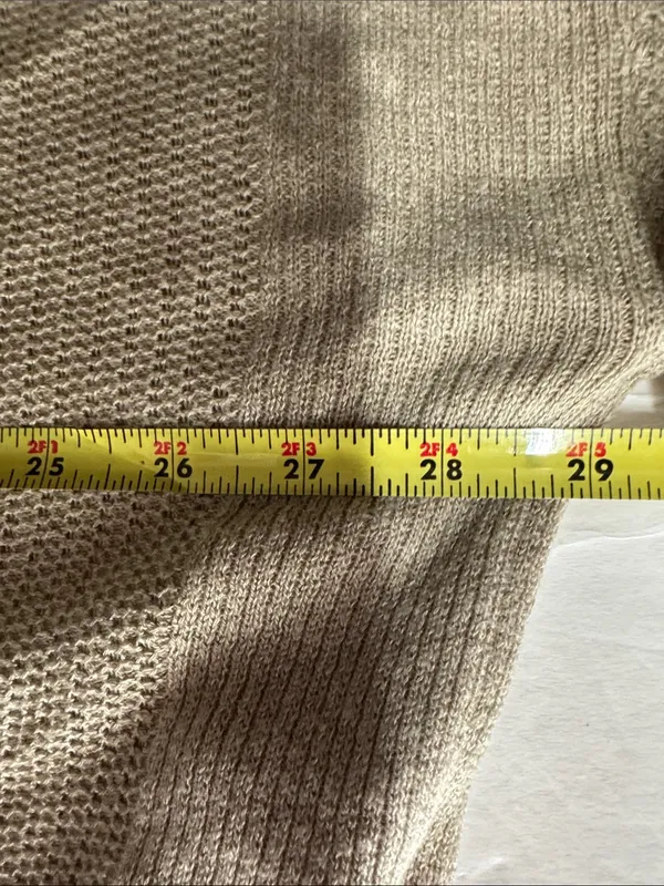 Pull&Bear oversized fine-knit sweater dramatic high-low asymmetrical hem linen S - Image 11