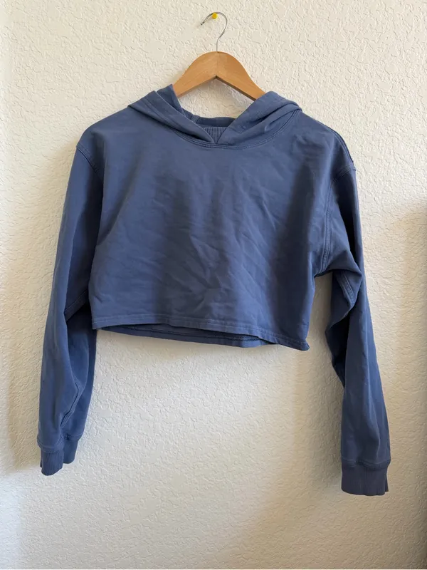 Lululemon All Yours Cropped Hoodie Sweater‎ Navy Blue 8 - Image 3