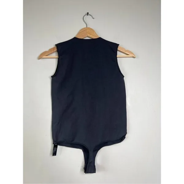 Skims (C4) Essential Crew Neck Thong Bodysuit Women's Onyx Size L/XL NWOT - Image 4