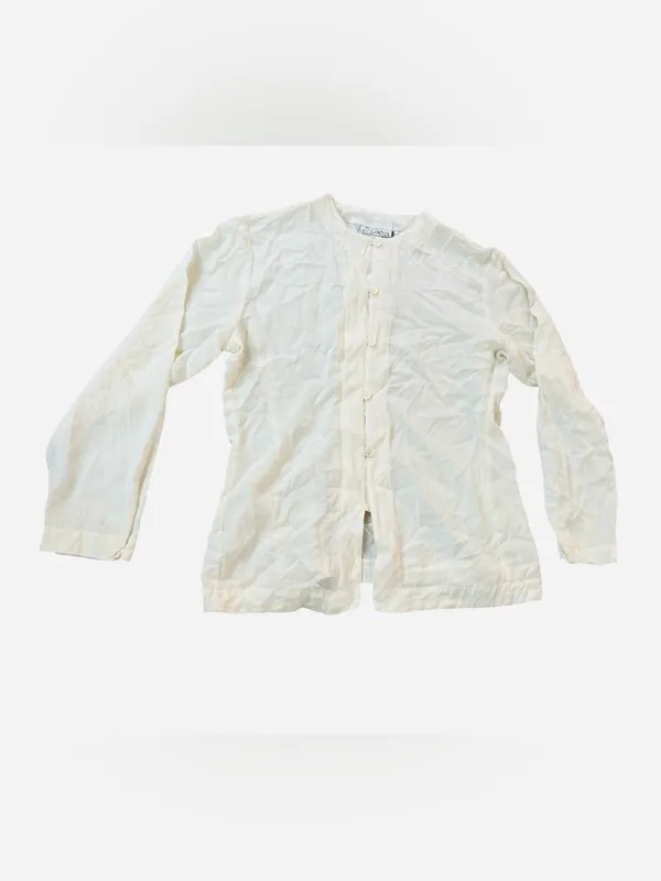 100% Silk Lightweight Cream Button - Image 5