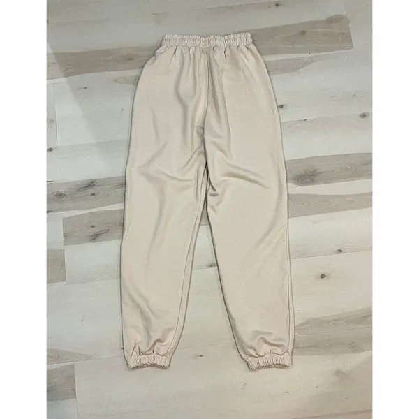 Naked Wardrobe NEW Women XS Oatmeal Oversized Joggers Streetwear Lounge Chic - Image 6