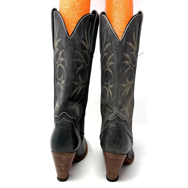 Frye Size 7 Heeled Cowboy Boots Women's Western Black‎ Made in USA Leather - Image 4