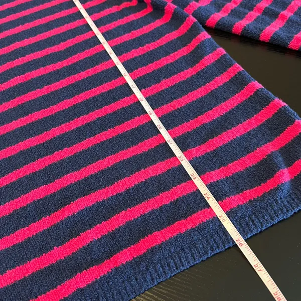 J. Crew‎ Women's Pink Navy Striped Cozy Roll Neck Sweater Cotton Blend Medium - Image 11
