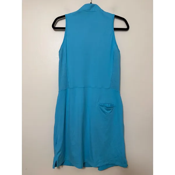 Adidas Womens Pinehurst 1895 Golf Dress‎ Blue Sleeveless Quarter Zip Size Medium - Image 5