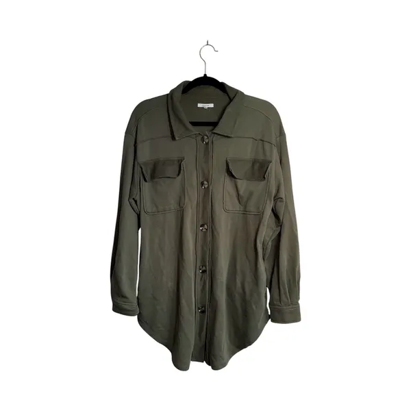 Maurices North Shore Shacket Olive Green Button Front Oversized - Image 2
