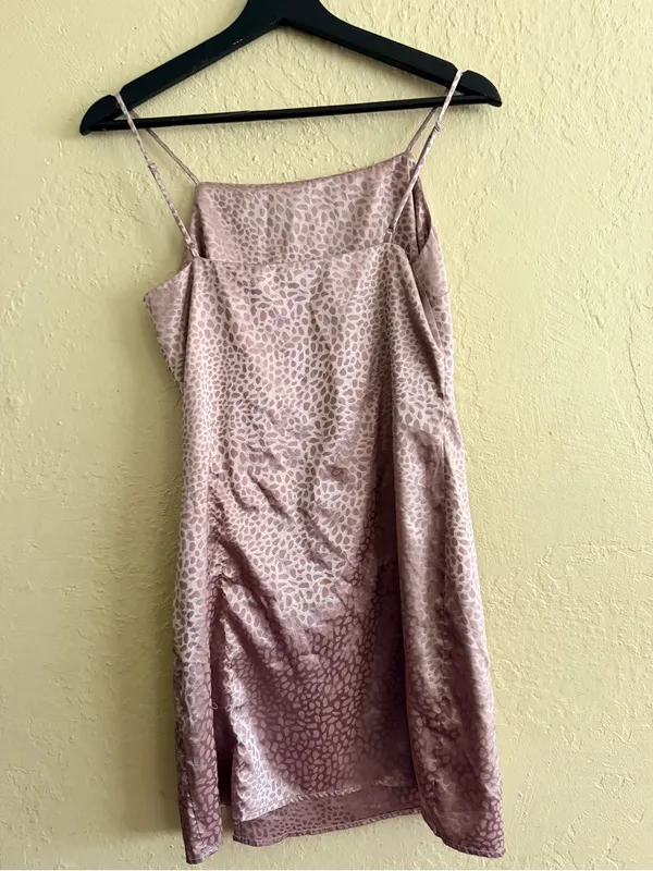 Sophie Rue Beige Taupe Animal Print Mini Slip Dress - Image 3
