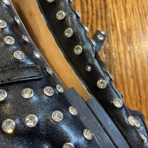 House of Harlow 1960 Flashy Black Rhinestone Mary Jane Ballet Flats Size 7M - Image 2