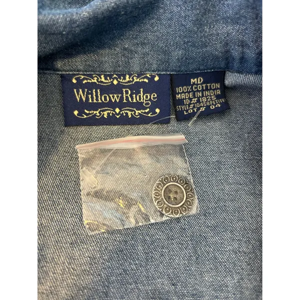 Willow Ridge Vintage NEW‎ Lightweight Floral Embroidered Denim Jacket Shirt - Image 5