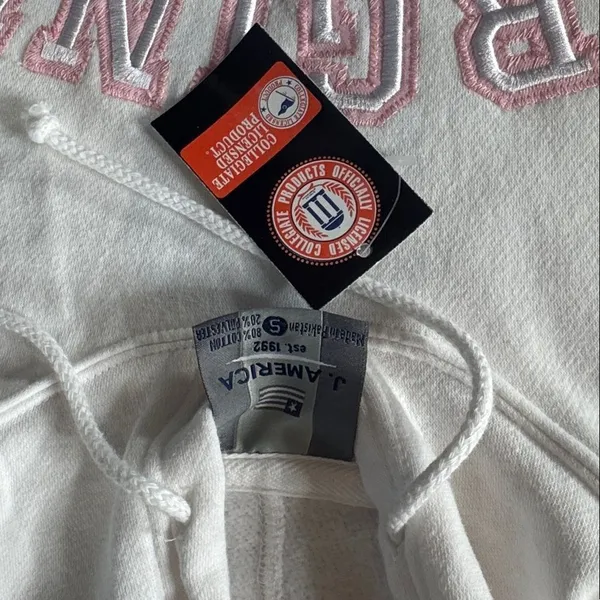 J. America Women’s Virginia Tech White College Hoodie Embroidered Size S NEW - Image 9