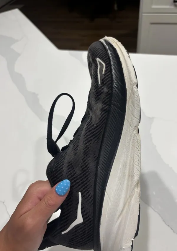 Hoka Clifton 9 Black and White Running Shoes - Image 5