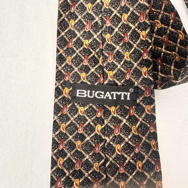 Bugatti Mens Tie Grey & Mauve Paisley Necktie Silk Office Party - Image 6