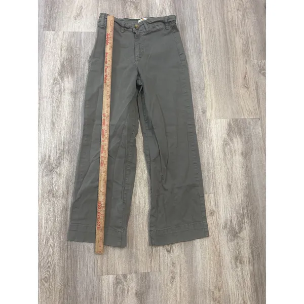 Marine Layer Bridget Crop Pant AOlive Green High Rise Wide Leg Size 4‎ - Image 5