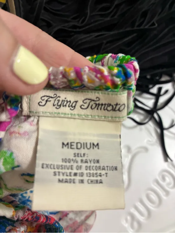 Flying Tomato Floral Print Strapless Maxi Dress in Blue, Pink, Green M - Image 4