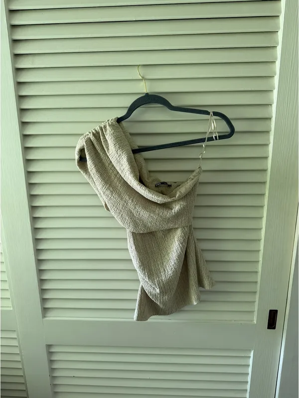 ZARA Textured Asymmetrical Top - Image 2