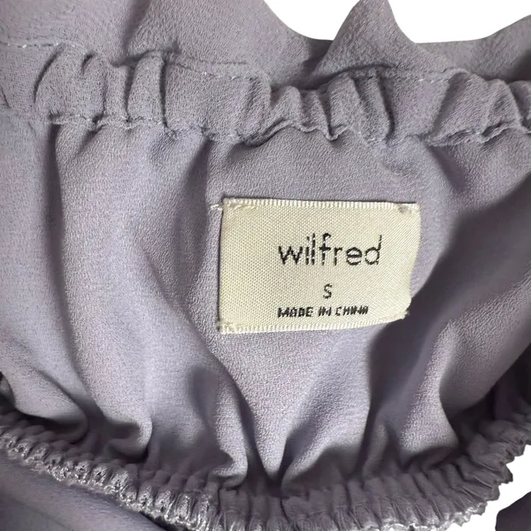 Wilfred Ballad Lavender Purple Chiffon Smocked Tie Shoulder Ruffled Top S - Image 6