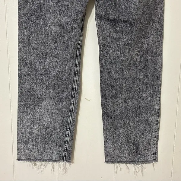 & Other Stories Stockholm Atelier High Rise Straight Leg Jeans Gray Black Raw He - Image 9