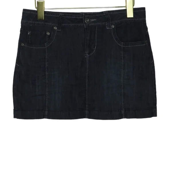 2000s Y2K Jean Mini Skirt Dark Wash Denim Micro Mini Skirt Size 5 Small - Image 3