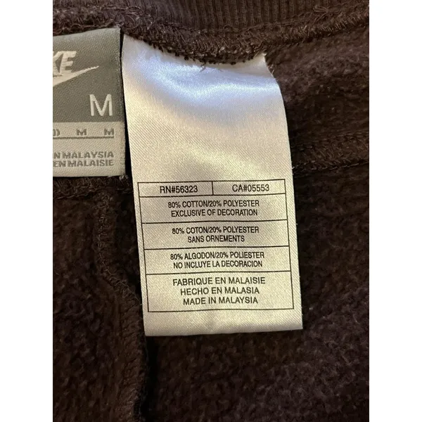 Nike Sweatpants Womens Medium Brown Fleece Straight Leg Lounge Embroidered Logo - Image 10