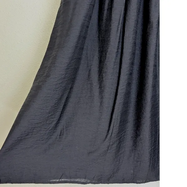 Minimalist Black Midi Skirt Elastic Waist Belt Loops Nine West L Whimsigoth - Image 6