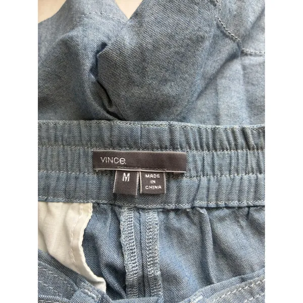 Vince Womens Blue Cotton Chambray Belted‎ Utility Shorts Size M Elastic Waist - Image 3