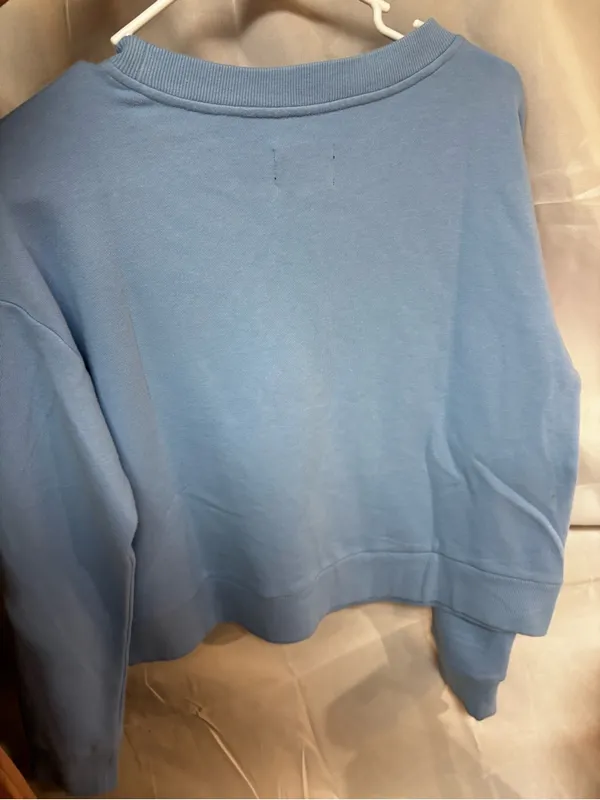 United By Blue Light Blue Crewneck Sweatshirt with Black Wave Graphic - Image 2