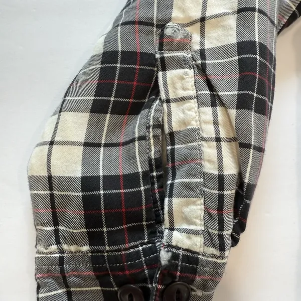 LL Bean Plaid Sherpa‎ Fleece Lined Flannel Shirt Jacket Shacket Size LARGE - Image 12