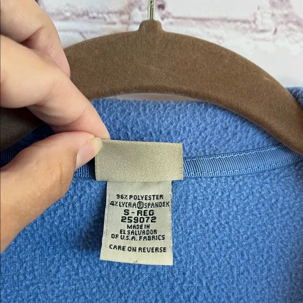L.L. Bean Blue‎ Fleece Zip-Up Sweatshirt Woman’s Size Small - Image 3