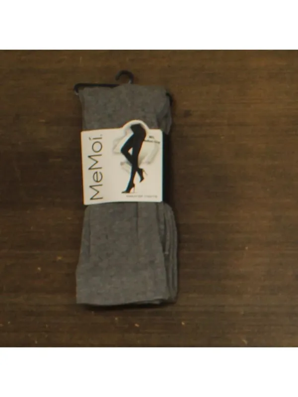 NWT MeMoi Flat Knit Cotton Blend Sweater Tights 92514073 Medium Gray M / L - Image 4