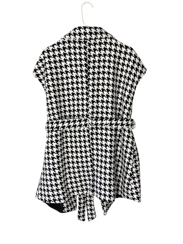 SHEIN Houndstooth Belted Sleeveless Jacket - Image 3