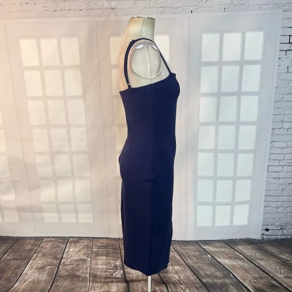 Lulu’s navy ponte knit lined body con midi dress size medium - Image 7