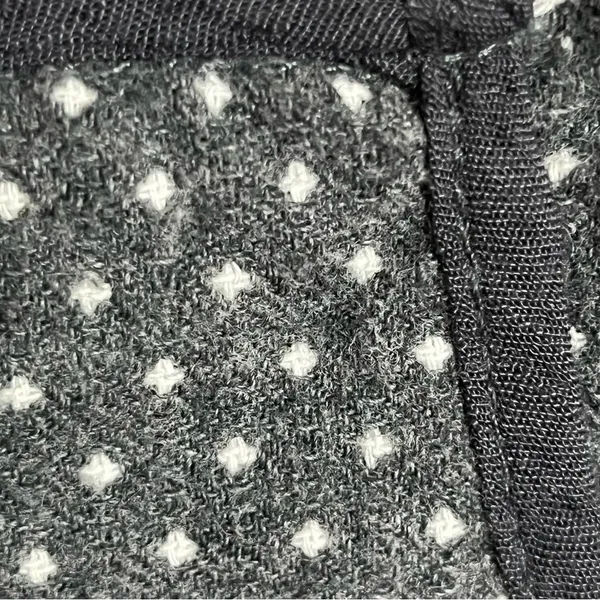 Women's‎ Staccato 100% Cotton Quilted Vest Gray With White Polka Dots Size Large - Image 5
