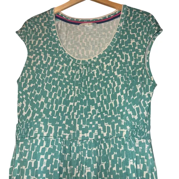 Boden Margot Scoop Neck Cap Sleeve Dress Women's Size 10 Long Geometric‎ Party - Image 3