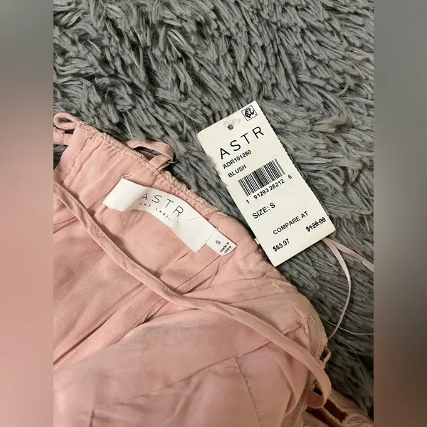 ASTR The Label Joyce Linen Blend Lace Midi Dress Blush Size Small (See Details) - Image 5