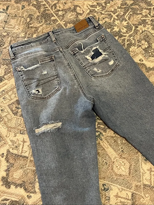 American Eagle Outfitters Distressed Light Blue Skinny Jeans - Image 4