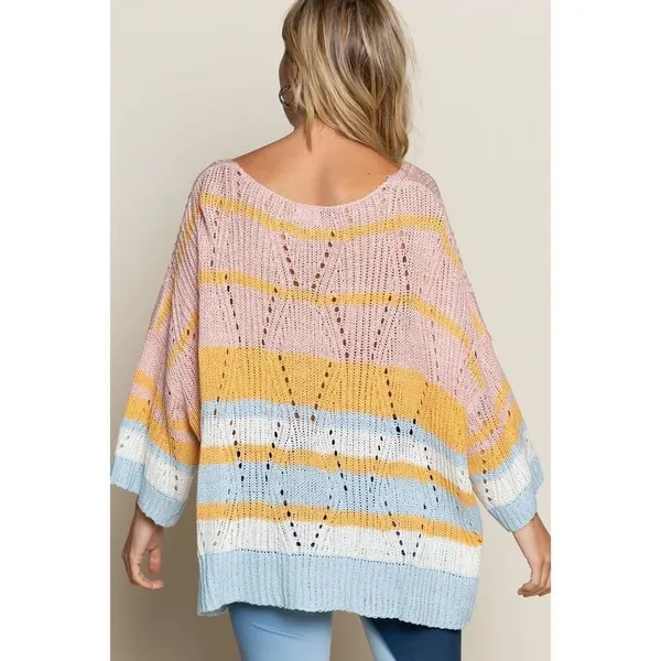 ✨POL Loose Knit Oversized Striped Sz Medium Sweater✨ - Image 4