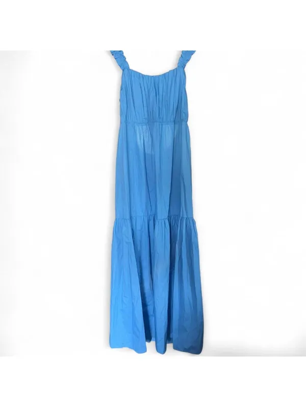 Abercrombie & Fitch tiered bow back ruffle poplin maxi dress - Image 3
