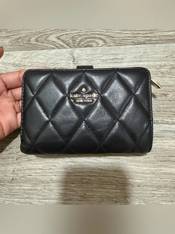 Kate Spade Black Quilted Medium Bifold Wallet - Image 3