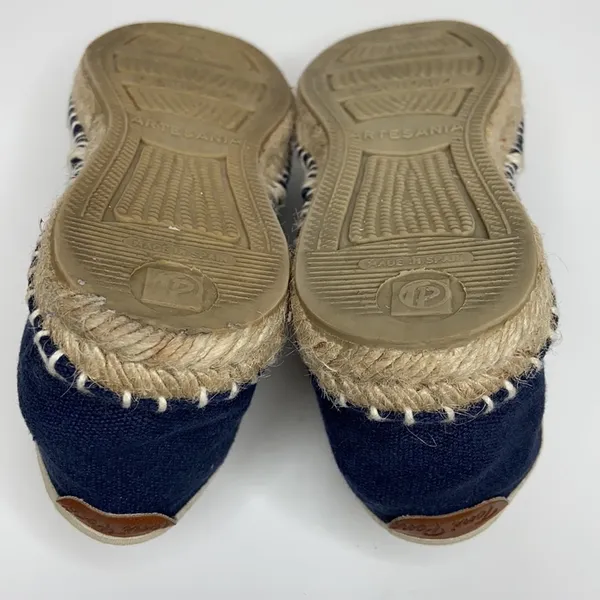 Toni Pons Blue Canvas Espadrilles Tan Trim Slip-On - Image 7